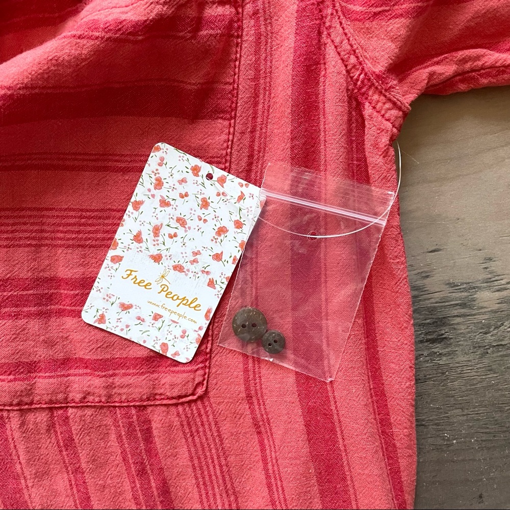 FREE PEOPLE Shirt | Summer Breeze Stripe | Coral | Sizes Small & Medium - Picture 16 of 16